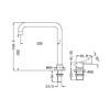 NRO21901CBN Brushed Nickel Hob Basin Mixer Square Swivel Spout