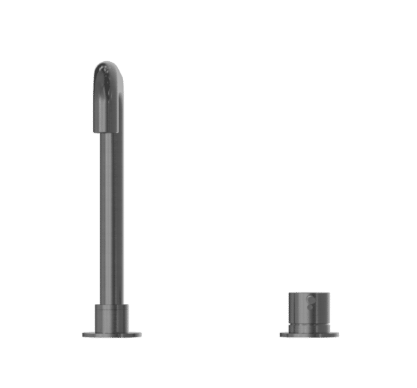 NRO21901CGM Gun Metal Hob Basin Mixer Square Swivel Spout