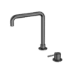 NRO21901CGM Gun Metal Hob Basin Mixer Square Swivel Spout