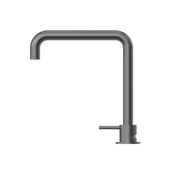NRO21901CGM Gun Metal Hob Basin Mixer Square Swivel Spout