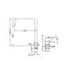 NRO21901CGM Gun Metal Hob Basin Mixer Square Swivel Spout