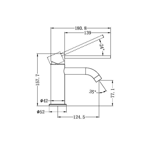 NRO21901DBG Care Brushed Gold Basin Mixer