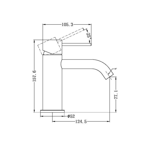 NRO21901GM Gun Metal Basin Mixer
