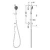 NRO21905AMB-3 NRO21905AMB Matt Black Shower Rail with Air Shower