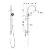 NRO21905BMB-3 NRO21905BMB Matt Black Twin Shower Rail with Air Shower
