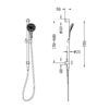 NRO21905GGM Gun Metal Shower Rail with Air Shower II