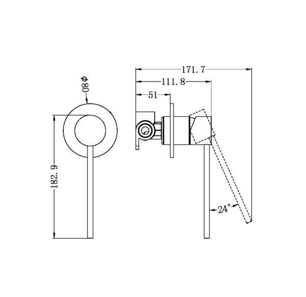 NRO21911XBG Brushed Gold Shower Mixer