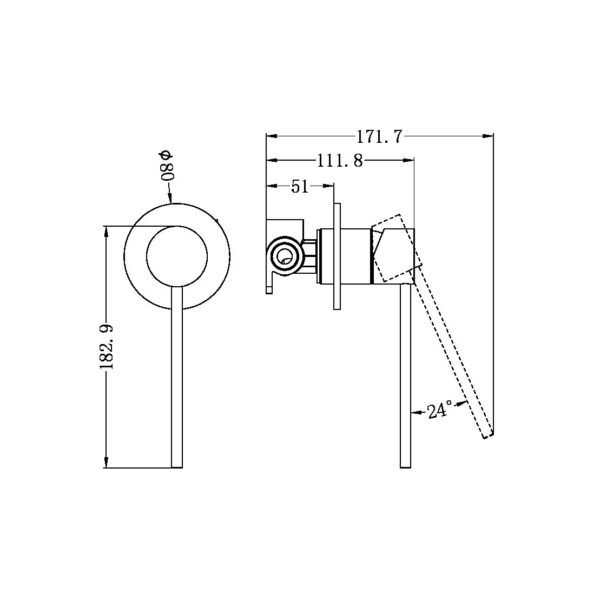 NRO21911XGM Care Gun Metal Shower Mixer