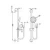 NRO310MB-1 NRO310MB Matt Black Shower Rail with Push Button Shower