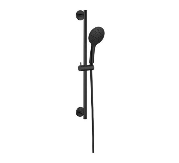 NRO310MB Matt Black Shower Rail with Push Button Shower