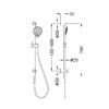 NRO314GM Gun Metal 3 Function Shower Rail