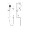 NRO318MB-3 NRO318MB Matt Black Shower Rail