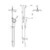 NRO50805AGM Gun Metal Twin Shower Rail