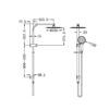 NRO50805CGM Gun Metal Twin Shower Rail