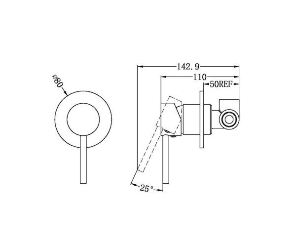 NRO50811BN Brushed Nickel Shower Mixer