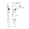 NRO51905BBG-4 NRO51905BBG Brushed Gold Twin Shower Rail with Air Shower