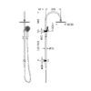 NRO51905BBN-4 NRO51905BBN Brushed Nickel Twin Shower Rail with Air Shower