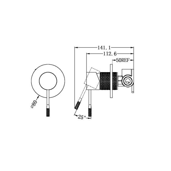 NRO51909BN Brushed Nickel 80mm Plate Shower Mixer