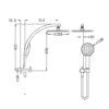 NRO80705FGM Gun Metal 2 in 1 Twin Shower Rail