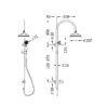 NRO9210501CH Chrome Twin Shower Rail with Porcelain Hand Shower