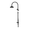 NRO9210501MB Matt Black Twin Shower Rail with White Porcelain Hand Shower