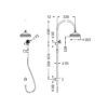 NRO9210501MB Matt Black Twin Shower Rail with White Porcelain Hand Shower