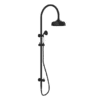 NRO9210501MB Matt Black Twin Shower Rail with White Porcelain Hand Shower