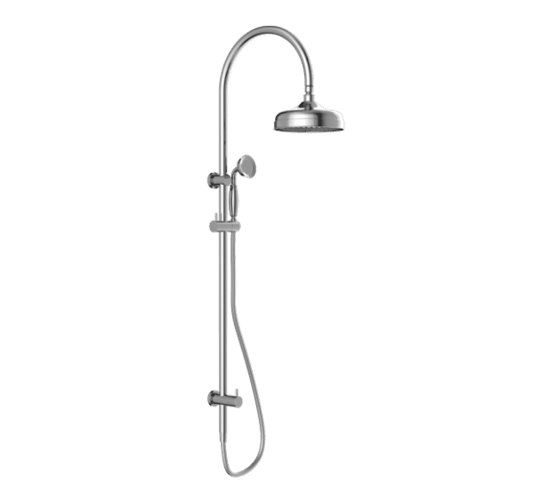 NRO9210502CH Chrome Twin Shower Rail with Metal Hand Shower