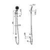 NROCS004GM Care Gun Metal 25mm Grab Rail & Adjustable Shower Rail Set 900mm