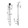NROCS004MB Care Matt Black 25mm Grab Rail & Adjustable Shower Rail Set 900mm