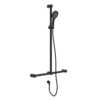 NROCS006MB NROCS006MB Care Matt Black 32mm T Bar Grab Rail & Adjustable Shower Set 1100x750mm