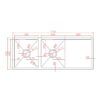 OSD99R-B-1 OSD99R-B Square Kitchen Sink 1150x450x240mm
