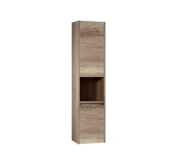 OST501 Dark Walnut Timber Look Wall Hung Tallboy Vanity - 350x300x1500mm