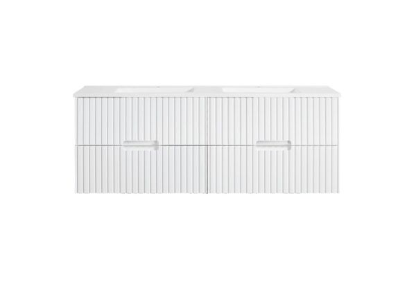 SG-86 Matt White Wall Hung Vanity Double Basins - 1500x460mm