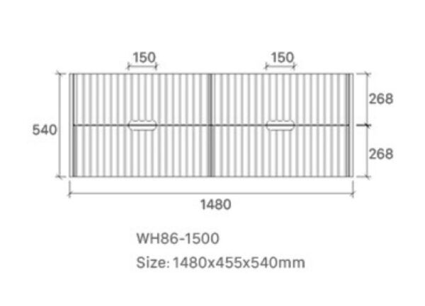 SG-86 Matt White Wall Hung Vanity Single Basin - 1500x460mm