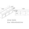 SG-96MW-1500-D-1 SG-96 Matt White Wall Hung Vanity Double Basins - 1500x460mm