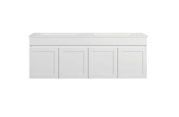 SG-96 Matt White Wall Hung Vanity Double Basins - 1500x460mm