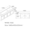 SG-96MW-1500-S-1 SG-96 Matt White Wall Hung Vanity Single Basin - 1500x460mm