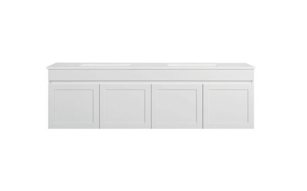 SG-96 Matt White Wall Hung Vanity Double Basins - 1800x460mm