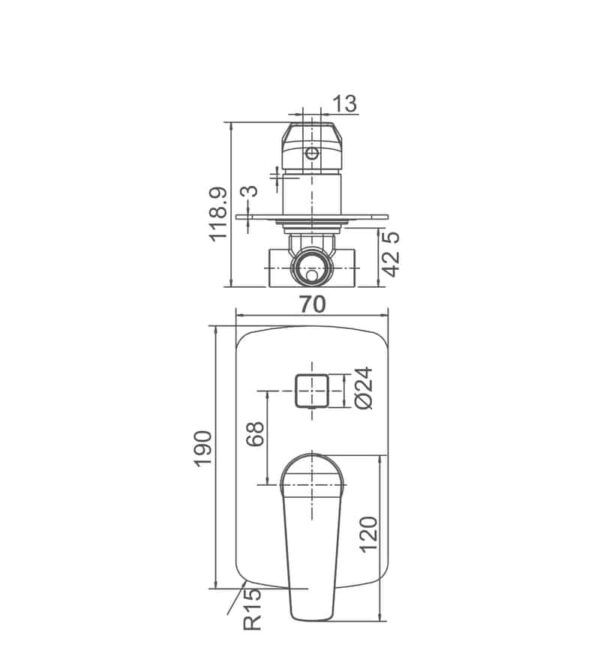 EC109BN Brushed Nickel Shower Mixer