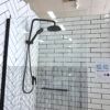 7 SS26 - Black Walk In Shower Screen - 850mm