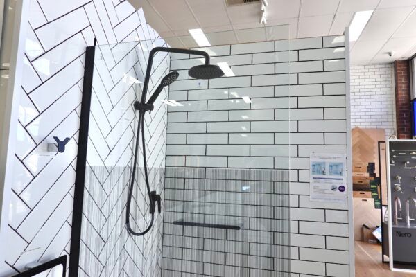 SS26 - Black Walk In Shower Screen - 850mm