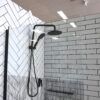 8 SS26 - Black Walk In Shower Screen - 850mm