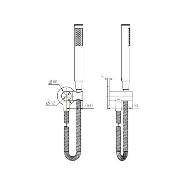 ASLBNB-1042 Brushed Nickel Shower Handpiece on Bracket