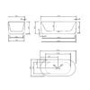 CESB782GW-1700 CESB782GW - Gloss White Oval Freestanding Bath 1500/1700mm