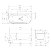 CESB783GW-1500 CESB783GW - Gloss White Oval Freestanding Back to Wall Bath 1500/1700mm