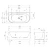 CESB783MW-1500 CESB783MW - Matt White Oval Freestanding Back to Wall Bath 1500/1700mm
