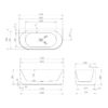 CESB783MW-1700 CESB783MW - Matt White Oval Freestanding Back to Wall Bath 1500/1700mm