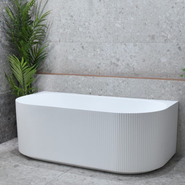 CESB783MW - Matt White Oval Freestanding Back to Wall Bath 1500/1700mm