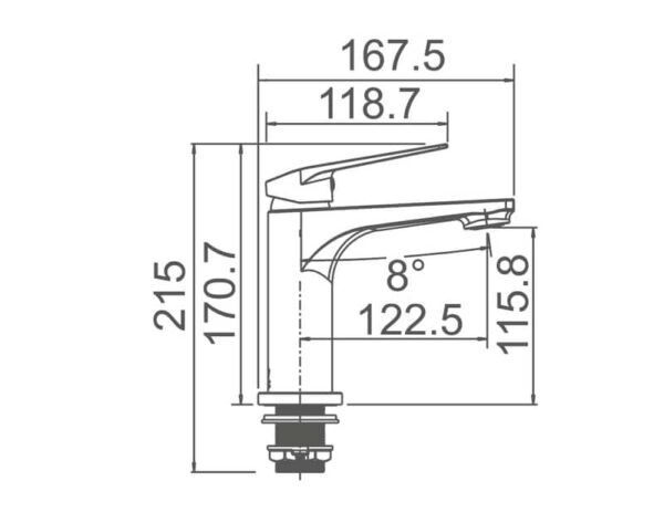 EC101ABN Brushed Nickel Basin Mixer
